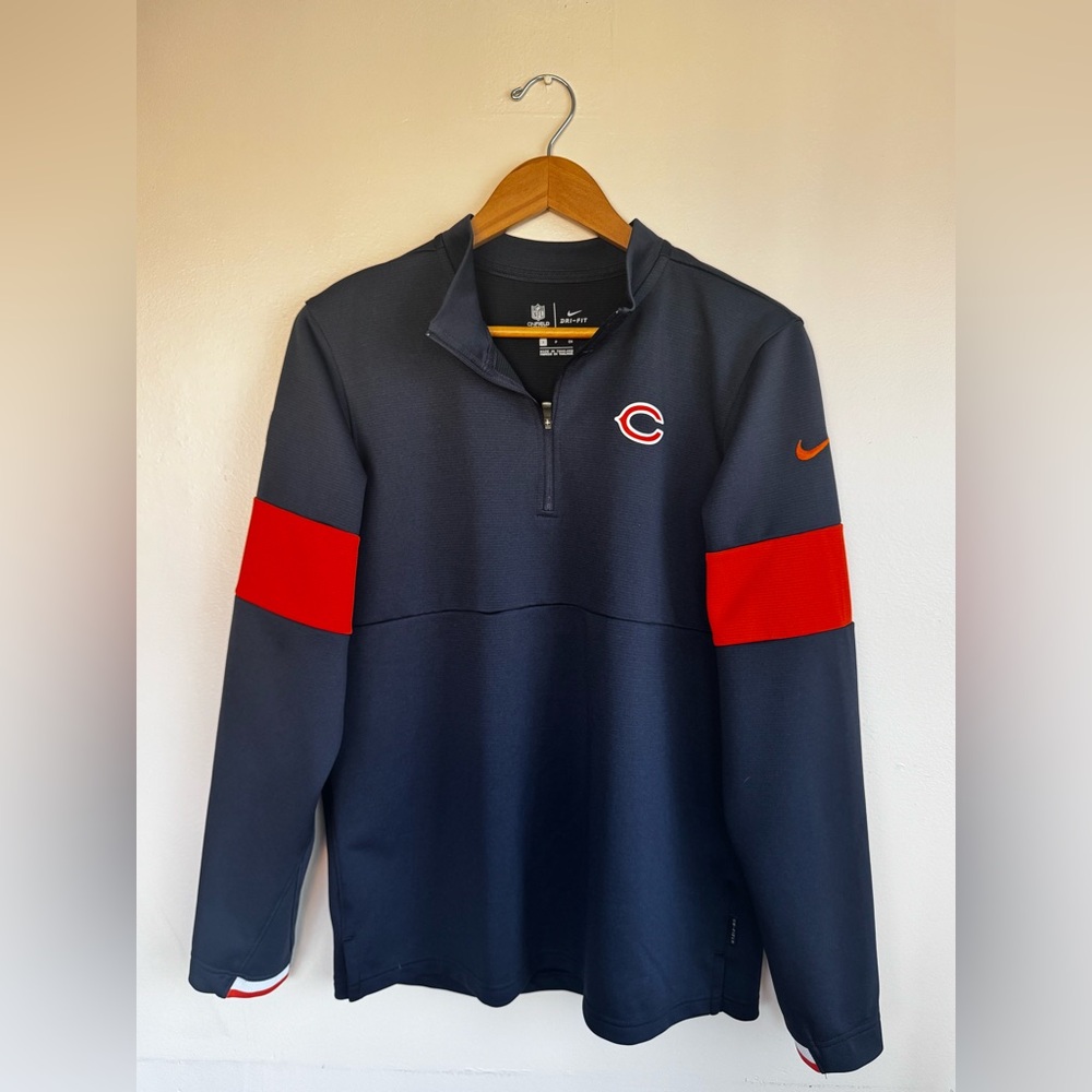 Nike NFL Chicago Bears Therma OnField Sideline 1/4 Zip Pullover Jacket Men’s S